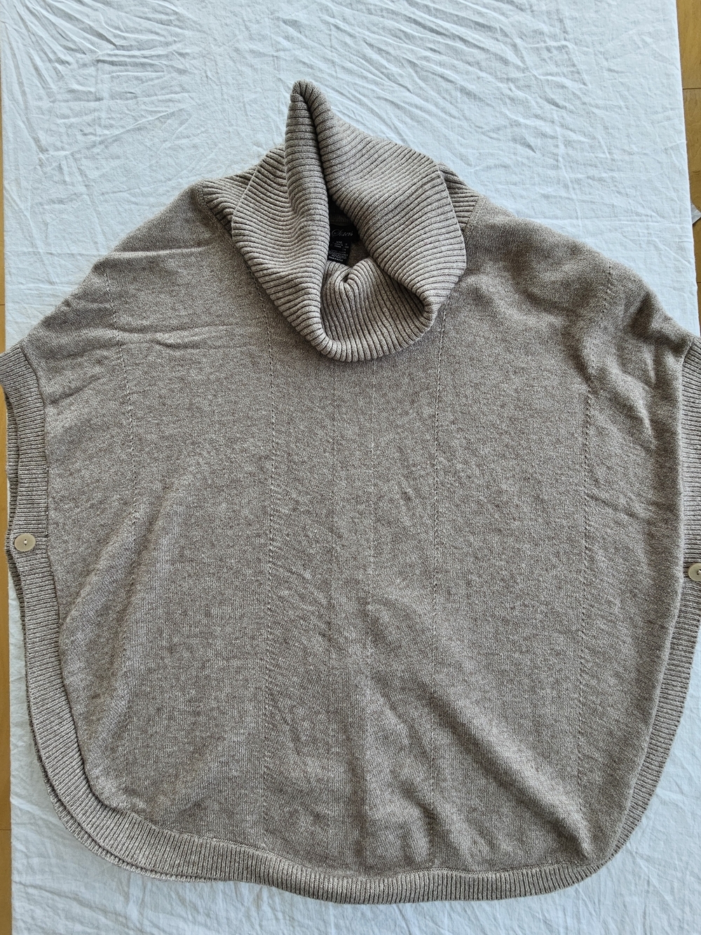 Cozy Taupe Knit Turtleneck Vest Size XXL